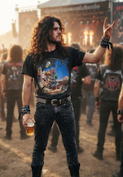RISK Hell's Animals Album Cover T-Shirt | German Thrash Metal Band Art
