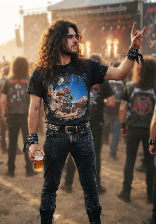 RISK Hell's Animals Album Cover T-Shirt | German Thrash Metal Band Art