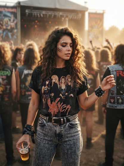 Camiseta con foto de la banda Vixen | Camiseta vintage de banda de rock femenina