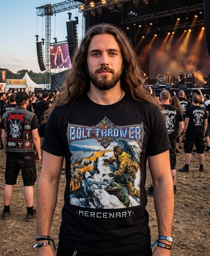 Bolt Thrower Mercenary  Album Double Sided T-shirt | Death Metal Band Tee