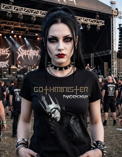 Camiseta gráfica Pandemonium de Gothminister | Obra de arte gótica de terror oscuro