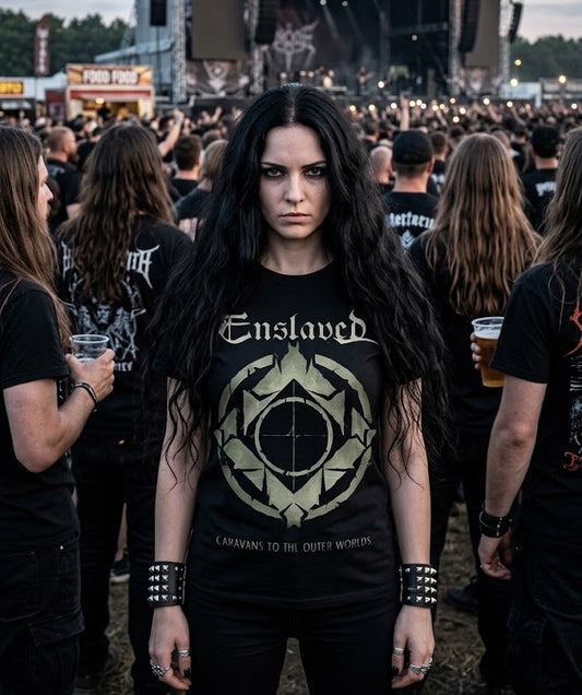 Enslaved Caravans To The Outer Worlds Album Artwork T-Shirt / Norwegian Metal Band Tee