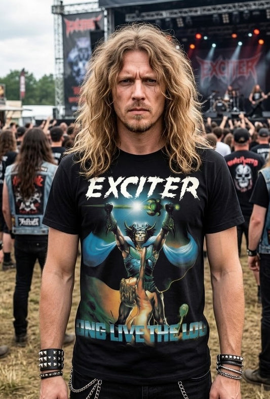 Exciter Metal band art T-shirt | Long Live the Loud graphic tee
