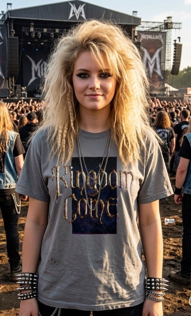 T-shirt logo en calligraphie gothique Kingdom Come | T-shirt de groupe de Hard Rock & Heavy Metal