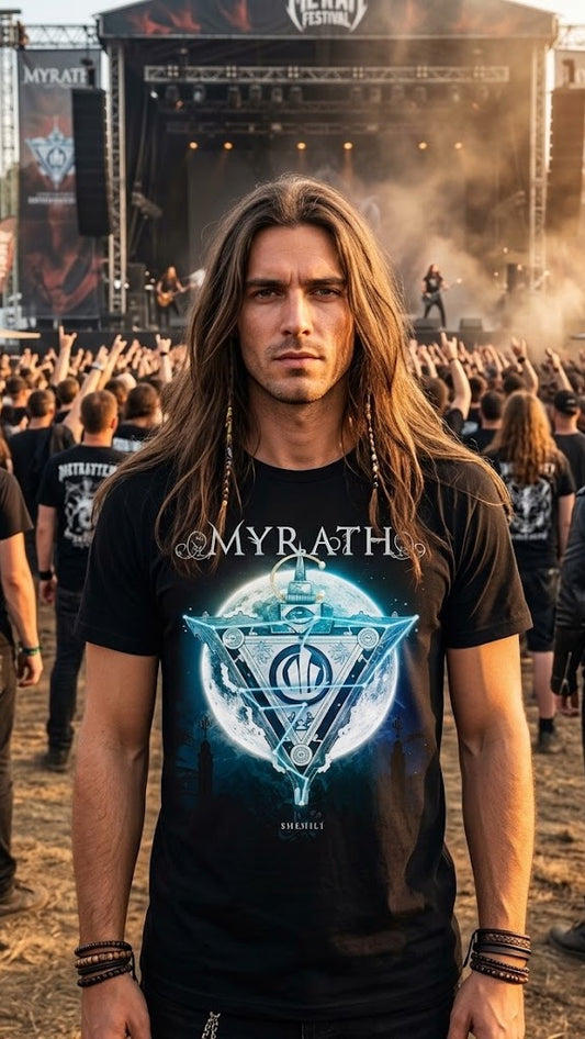 Myrath band logo T-Shirt | Shehili Album Artwork moon emblem metal band tee