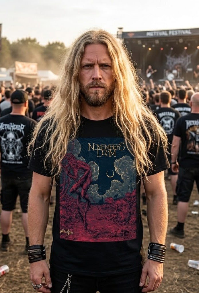 Camiseta con la portada del álbum Nephilim Grove de Novembers Doom / Camiseta de banda de Gothic Doom Metal