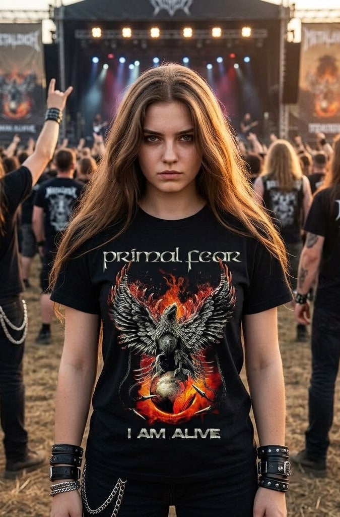 Primal Fear I Am Alive Phoenix Graphic T-shirt | Band Metal Tee