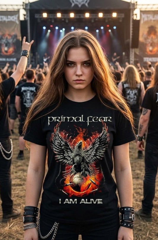 Primal Fear I Am Alive Phoenix Graphic T-shirt | Band Metal Tee