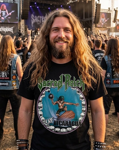T-shirt Sacred Reich Surf Nicaragua | Tee-shirt vintage de thrash metal