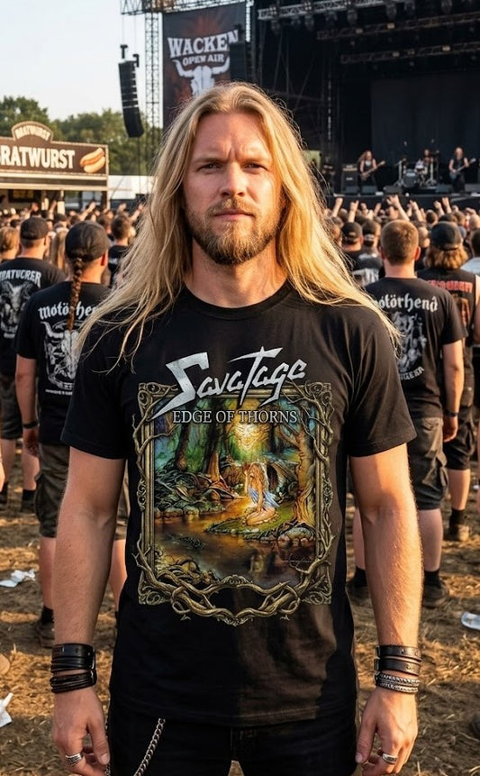 Savatage Edge of Thorns Artwork T-Shirt | Fantasy Forest Album Art