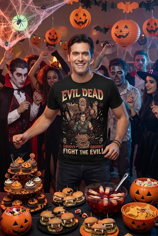 T-shirt affiche d'horreur Evil Dead | Haut culte du film Ash contre les Cadavéreux