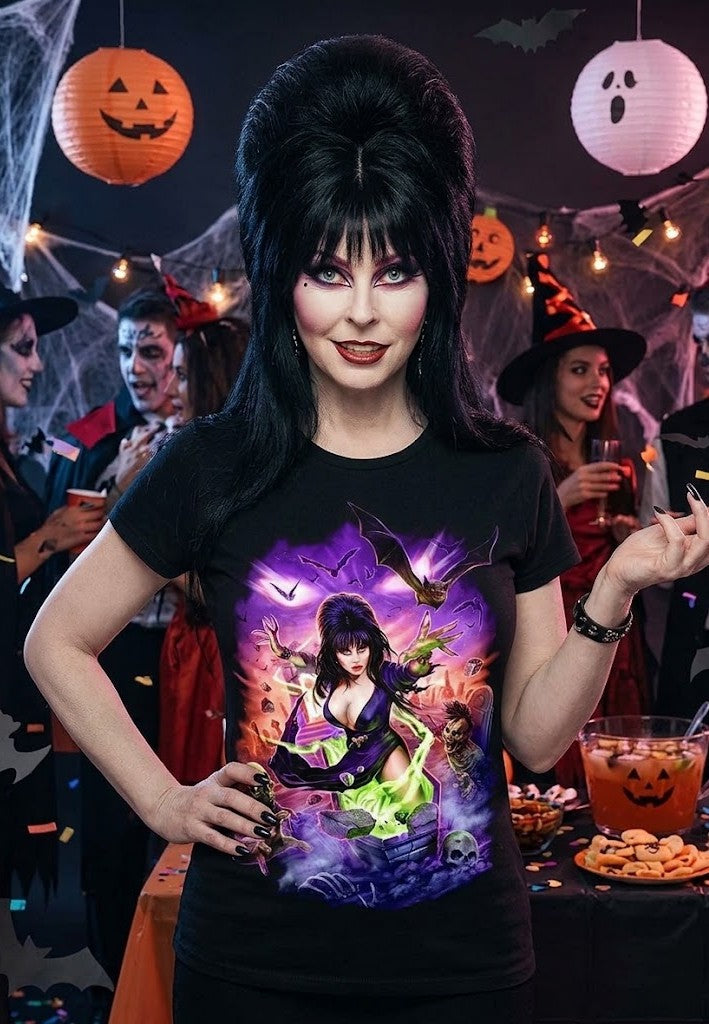 T-shirt Elvira, maîtresse des ténèbres | Tee-shirt pin-up d'horreur rétro