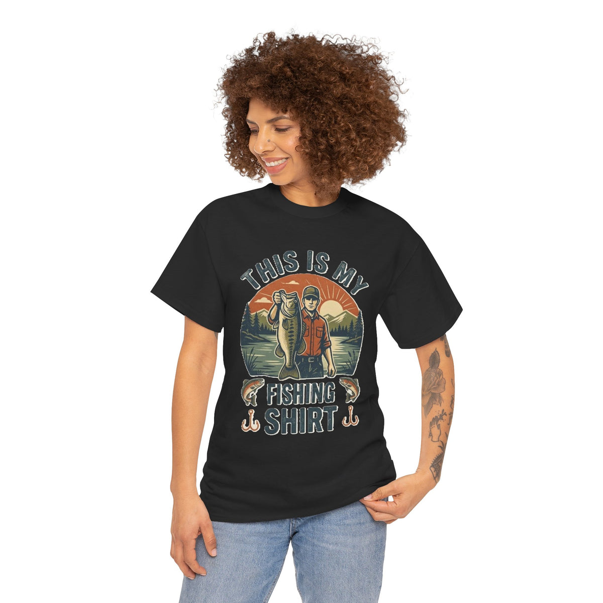 This Is My Lucky Fishing Shirt Tee | Vintage Fisherman Lake Design