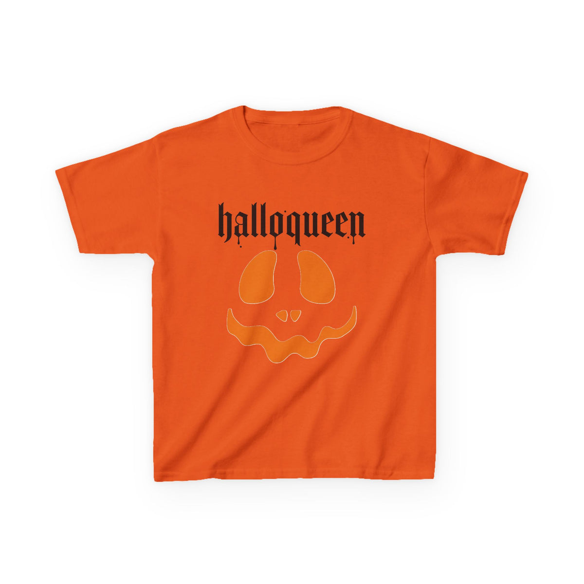 halloqueen pumpkin face Kids Tee | Halloween kids shirt