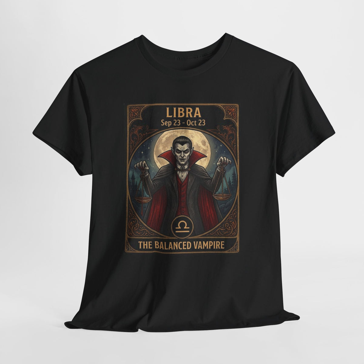 Camiseta de Libra, el vampiro equilibrado | Halloween Astrología Zodíaco Vampiro