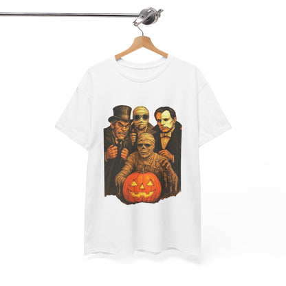 T-shirt Monstres classiques de l'horreur avec lanterne Jack-O'-Lantern | T-shirt équipe des monstres d'Halloween