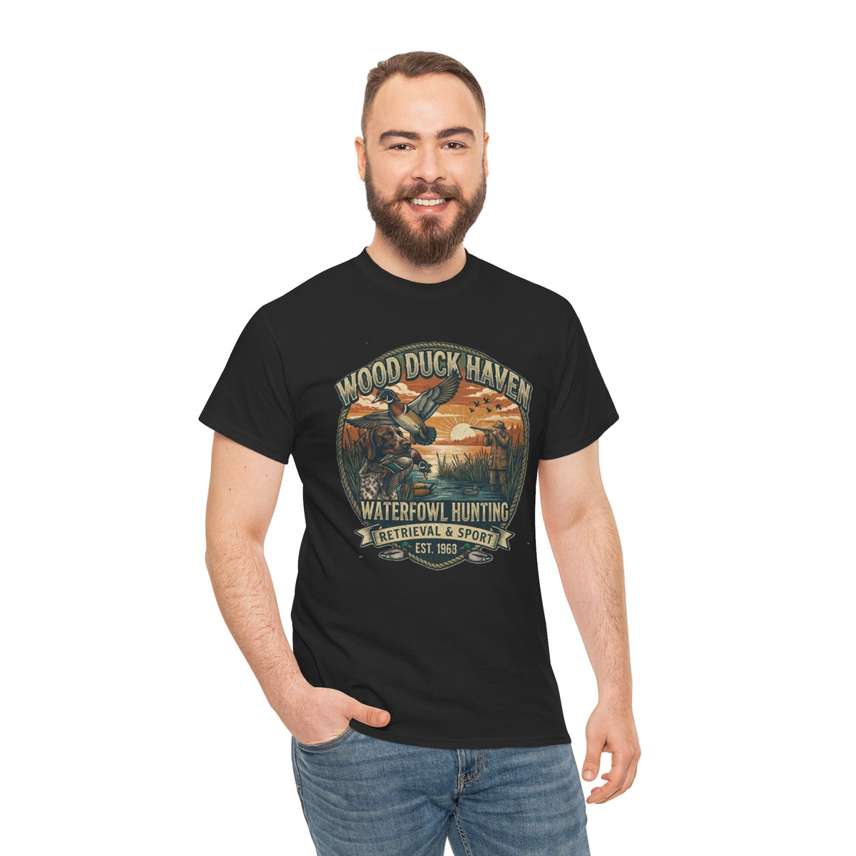 Wood Duck Haven Waterfowl Hunting Tee | Vintage Duck Retriever Design