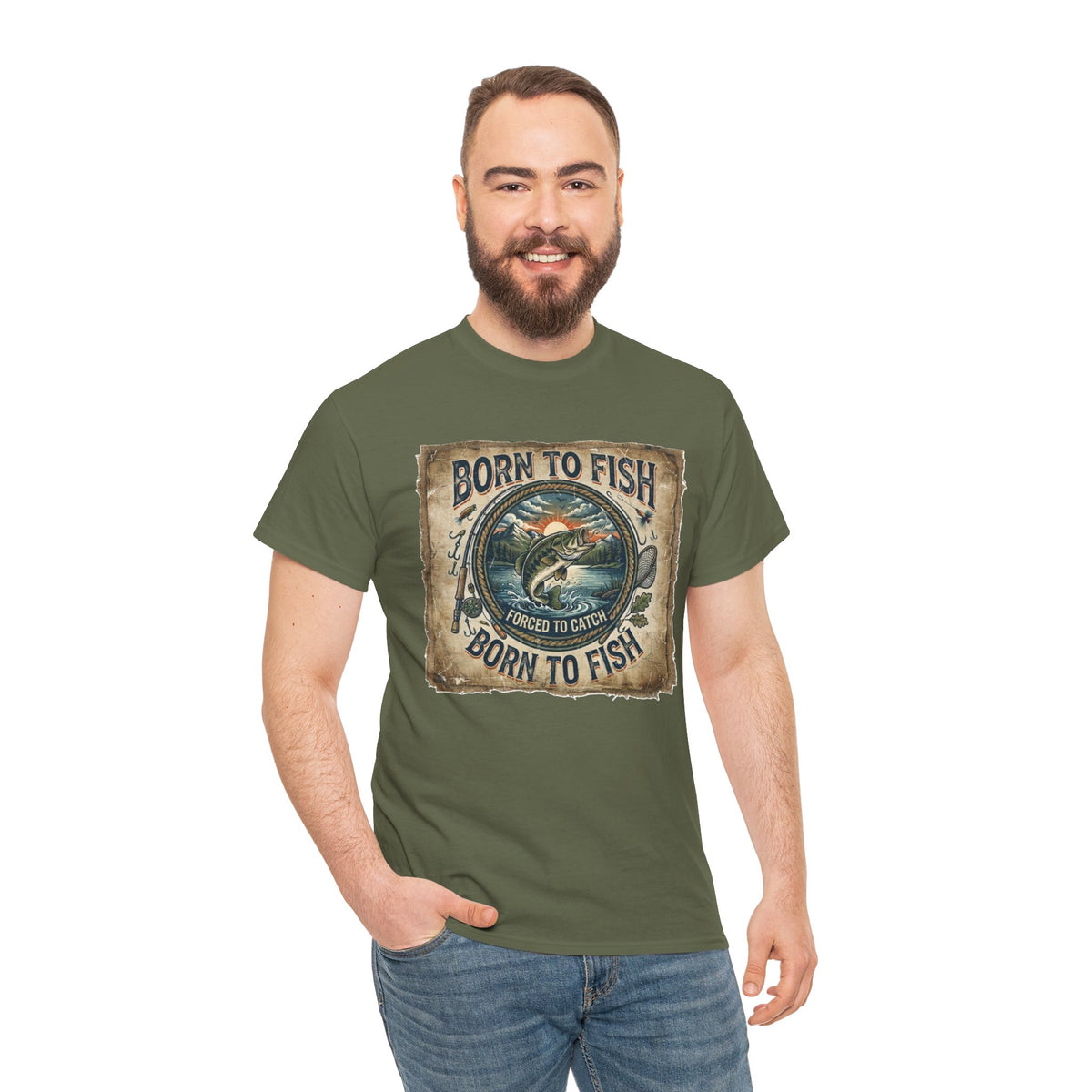 Born to Fish graphic tee | Fishing shirt, vintage fish design