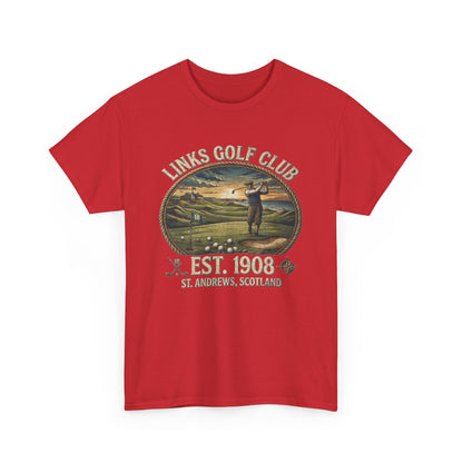 T-shirt illustration golfeur vintage Links Golf Club | EST. 1908 St. Andrews Écosse