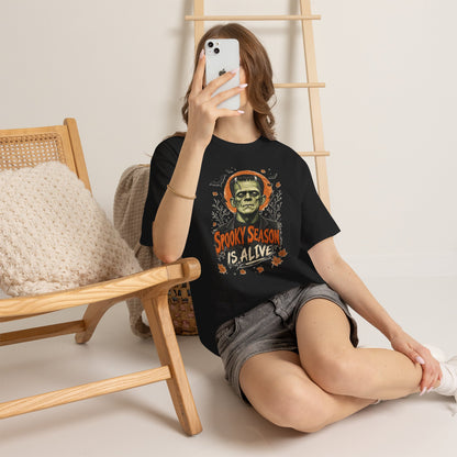Frankenstein "Spooky Season Is Alive" T-Shirt | Halloween Monster Tee