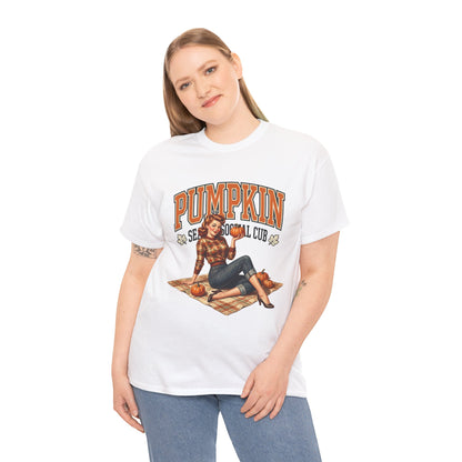 Pumpkin Seasonal Pinup Tee | Fall Pumpkin Patch Retro Graphic