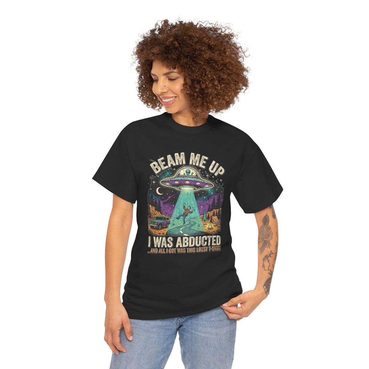Beam Me Up Alien Abduction Tee | Retro UFO, Space Humor