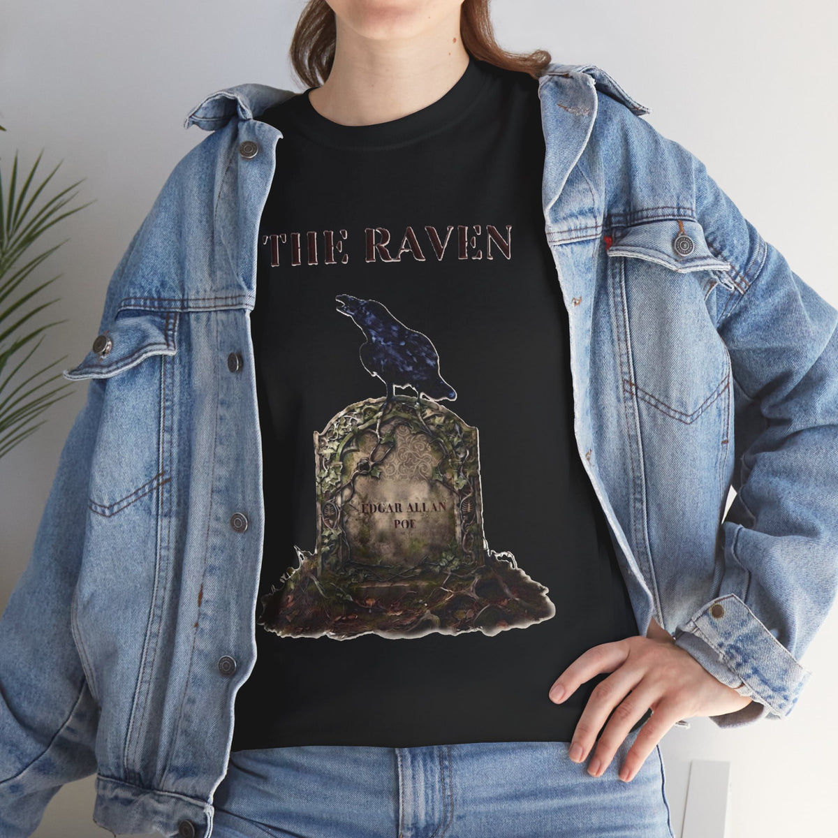 The Raven skull illustration T-Shirt | Edgar Allan Poe literary tee