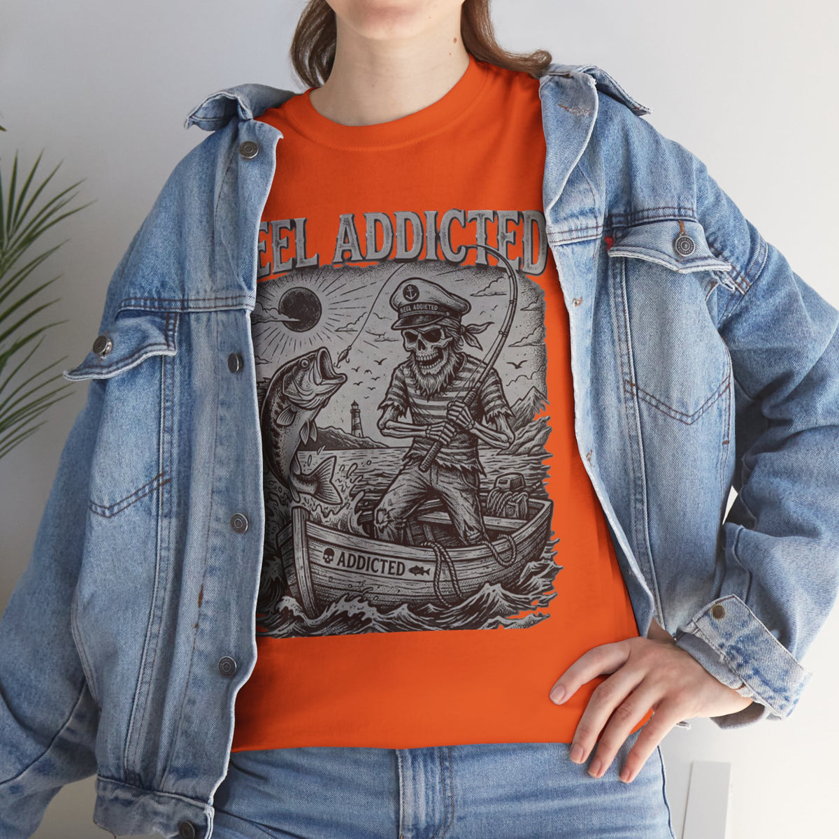 Camiseta de pescador y barco de pesca Reel Addicted