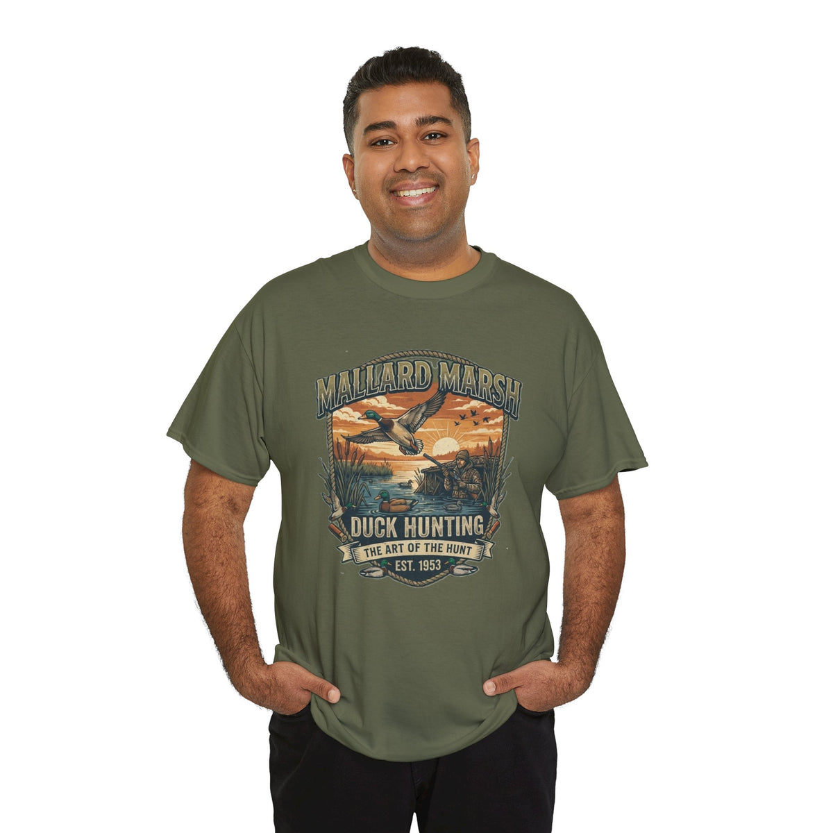 Mallard Marsh Duck Hunting Tee | Vintage Waterfowl Design