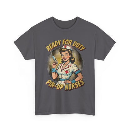 Camiseta de enfermera pin-up «Ready for Duty» | Ilustración retro de enfermera
