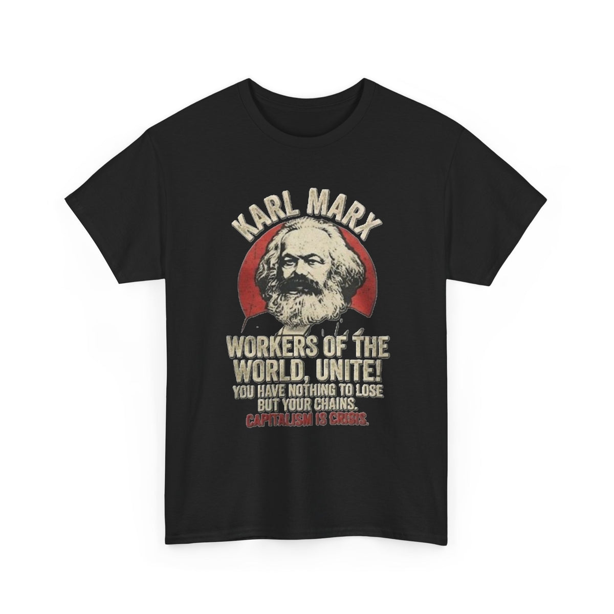 T-shirt avec portrait de Karl Marx et inscription « Prolétaires de tous les pays, unissez-vous » | T-shirt politique