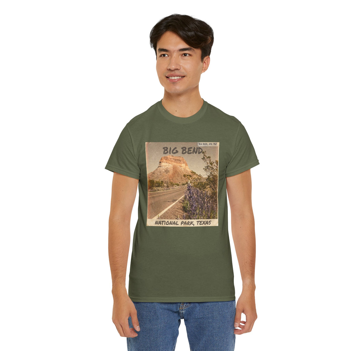 Camiseta vintage con foto de carretera del Parque Nacional Big Bend | Paisaje desértico de Texas