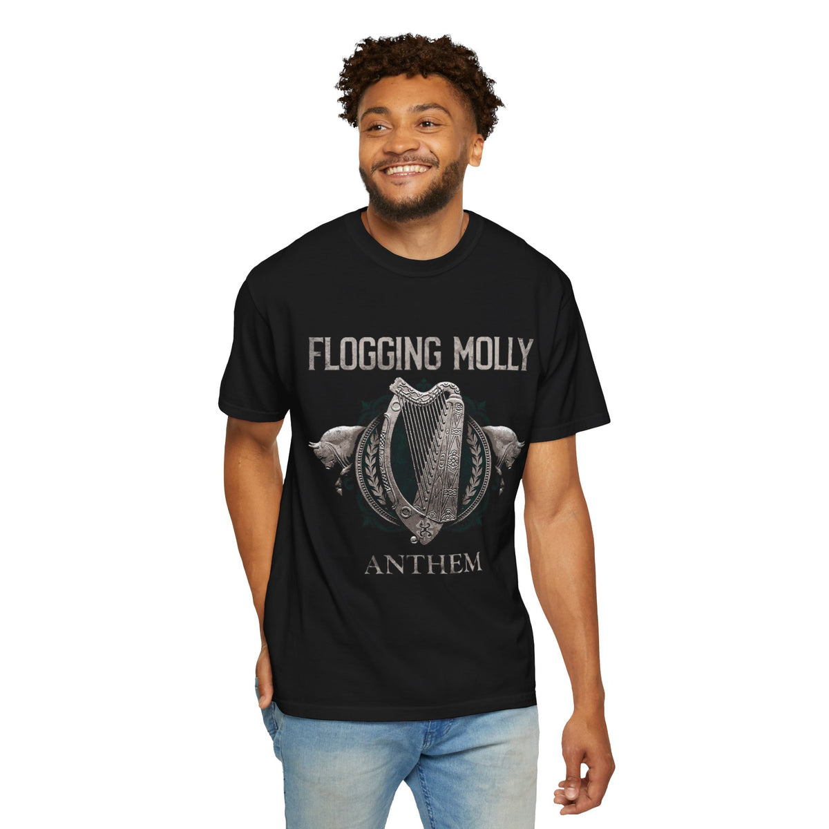 Flogging Molly Anthem T-shirt | Irish Celtic Harp Punk Rock Tee