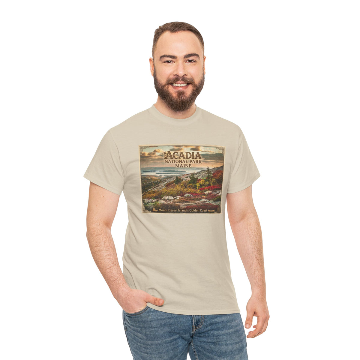 T-shirt vintage à motif paysager du parc national d'Acadia, Maine | T-shirt de parc national