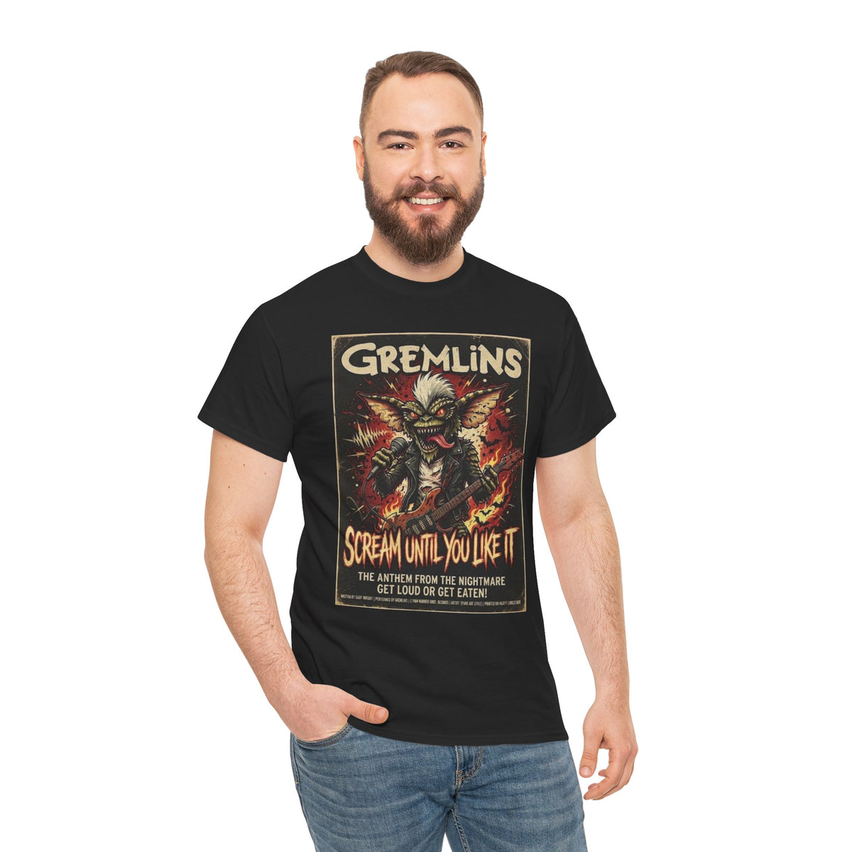 T-shirt Gremlins « Scream Until You Like It » | T-shirt affiche de film d'horreur rétro