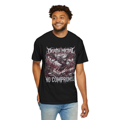 Camiseta de doble cara Death Metal No Compromise | Camiseta con collage de logotipos de bandas de Death Metal de Florida