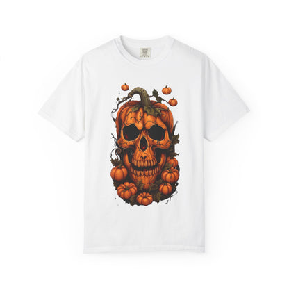 T-shirt tête de citrouille | Tee-shirt tête de mort citrouille, design citrouille d'Halloween