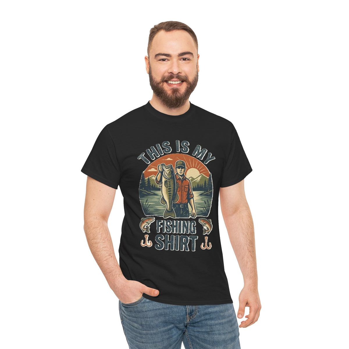 This Is My Lucky Fishing Shirt Tee | Vintage Fisherman Lake Design
