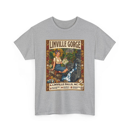 T-shirt avec illustration des chutes de Linville | T-shirt nature avec cascade des gorges de Linville