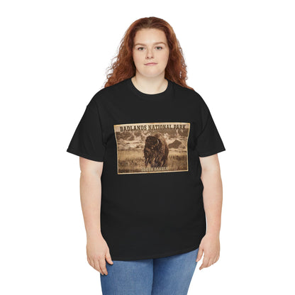 Badlands National Park Bison Tee | South Dakota Vintage Poster Shirt