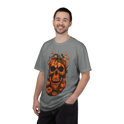 T-shirt tête de citrouille | Tee-shirt tête de mort citrouille, design citrouille d'Halloween