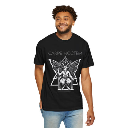 T-shirt Carpe Noctem Baphometh Throne | Illustration gothique occulte