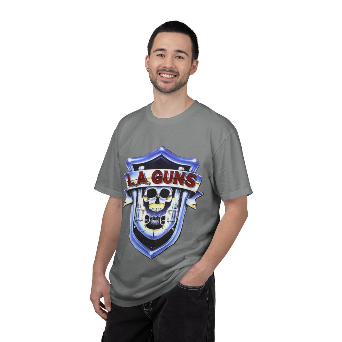 L.A Guns Skull Shield T-shirt | Hard Rock Band Logo Tee