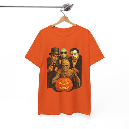 T-shirt Monstres classiques de l'horreur avec lanterne Jack-O'-Lantern | T-shirt équipe des monstres d'Halloween