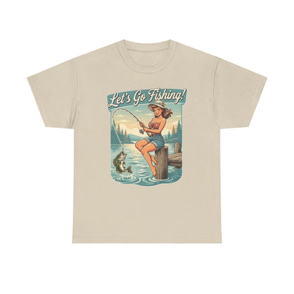 Let's Go Fishing Vintage Angler Graphic T-Shirt
