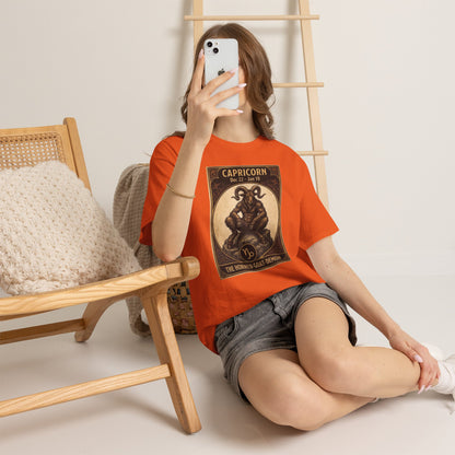 Capricorn Horned Goat Demon T-Shirt | Halloween Zodiac - Astrology Poster Design