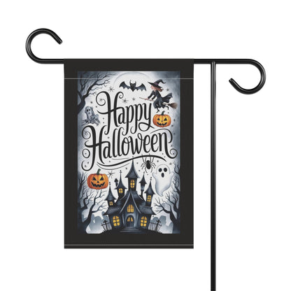 Happy Halloween Garden Flag | House Banner, Haunted House Pumpkin Ghosts