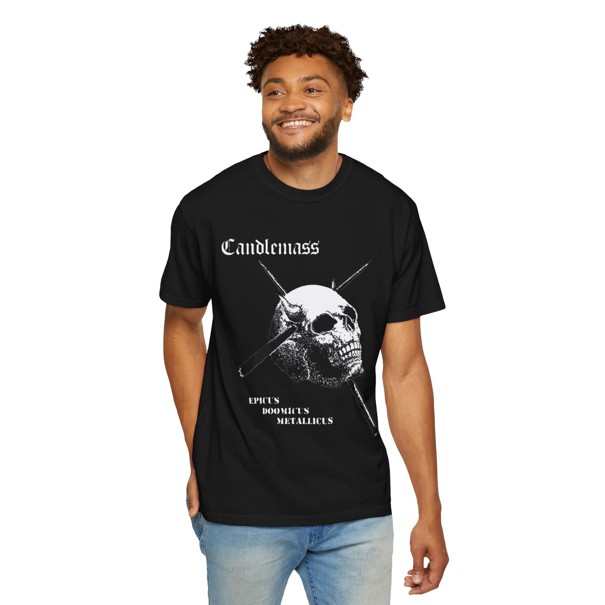 Candlemas Skull and Crossbones Graphic T-Shirt / Epicus Doomicus Metallicus