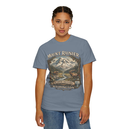 Camiseta del Monte Rainier, playera Comfort Colors de la naturaleza de Washington