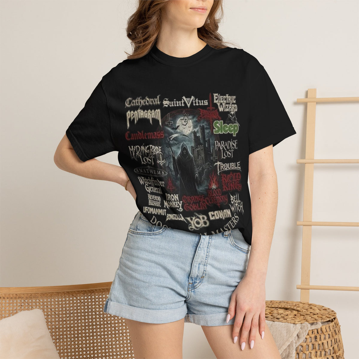 T-shirt design Doom Metal | T-shirt avec logos de groupes Doom Metal Masters